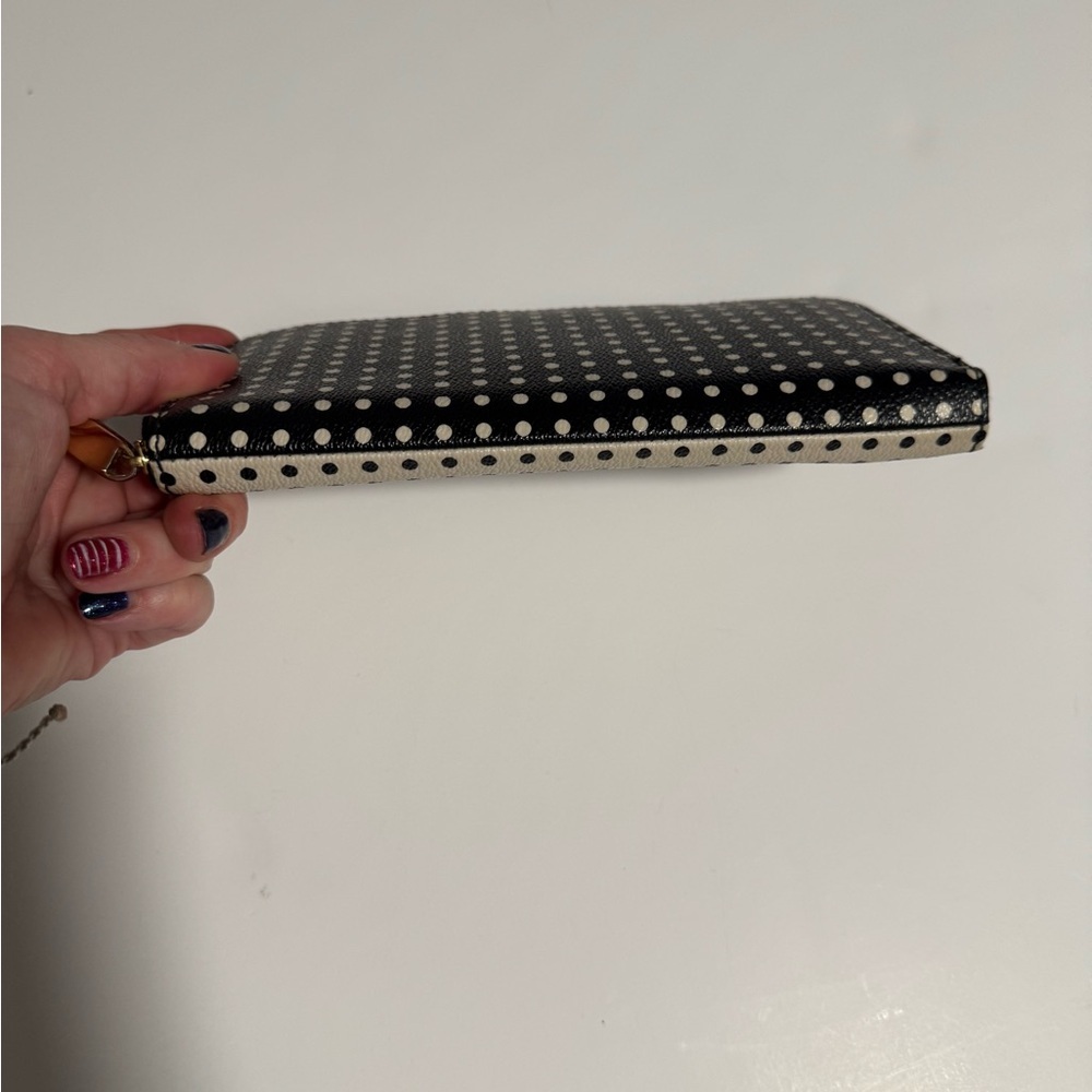 Fossil Polka Dot Wallet With Gold Zipper - image 8